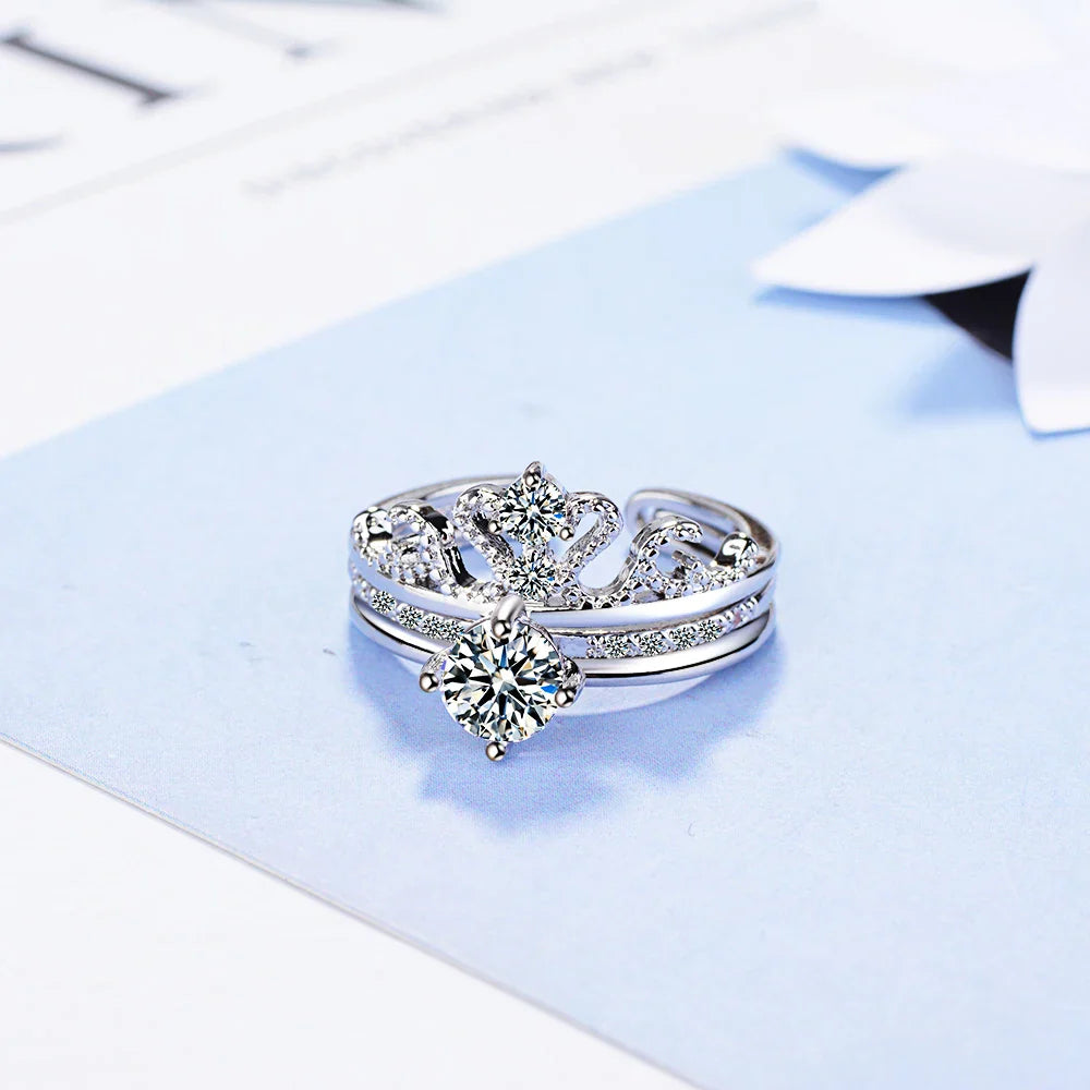 CROWN RING SET (925 STERLING SILVER)