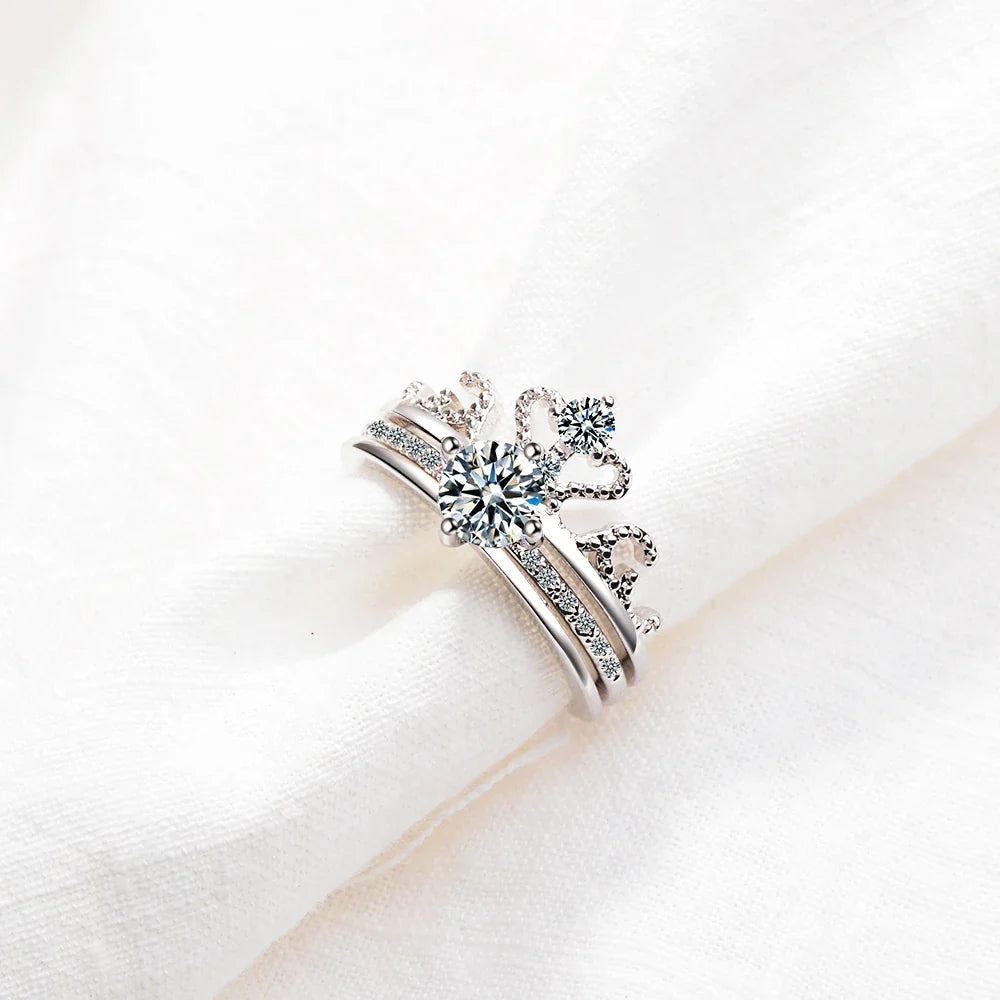 CROWN RING SET (925 STERLING SILVER)