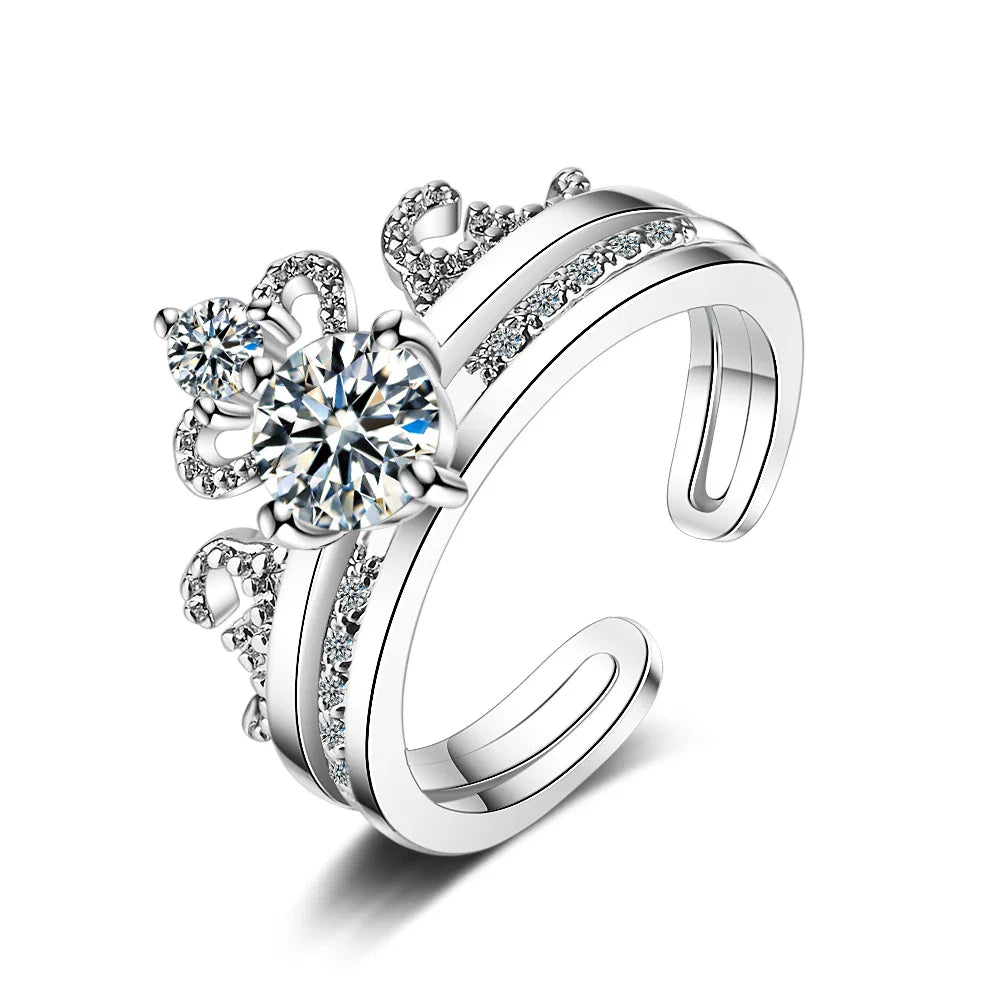 CROWN RING SET (925 STERLING SILVER)